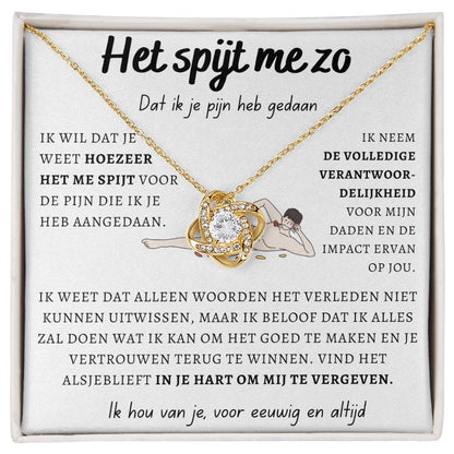Het spijt me zo, Ik hou van je - Liefdesknoop Halsketting