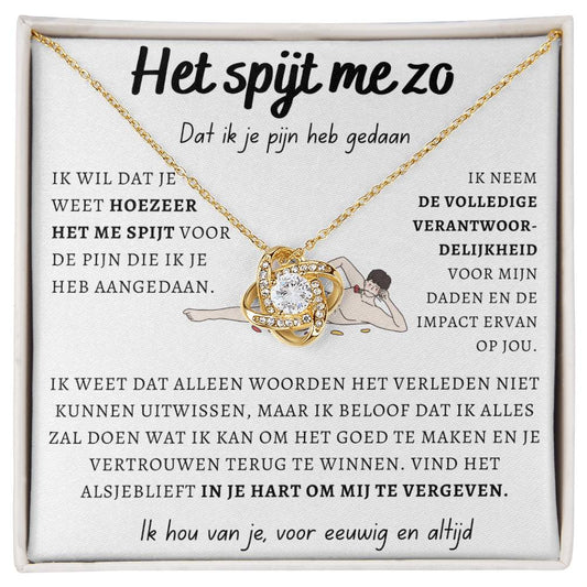 Het spijt me zo, Ik hou van je - Liefdesknoop Halsketting