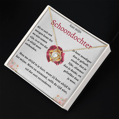 Aan Mijn Schoondochter - Je bent moediger dan je gelooft - Liefdesknoop Halsketting