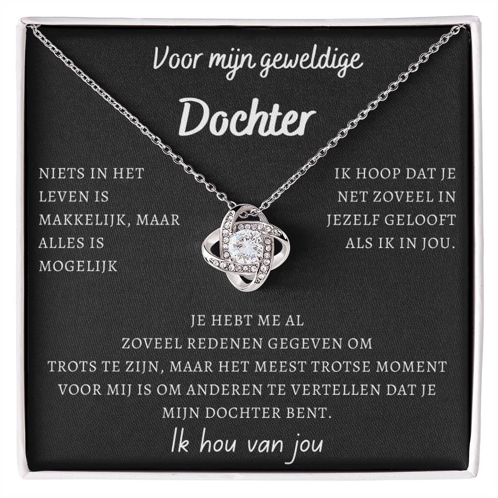 Voor mijn geweldige Dochter - Liefdesknoop Halsketting