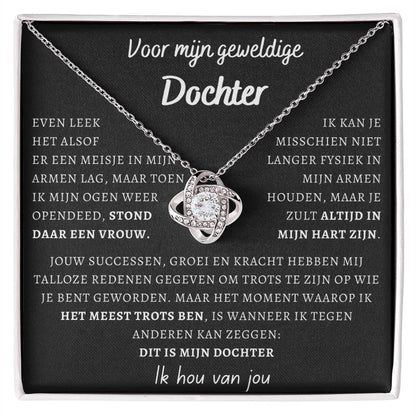 Voor mijn geweldige Dochter- Dit is mijn dochter - Liefdesknoop Halsketting