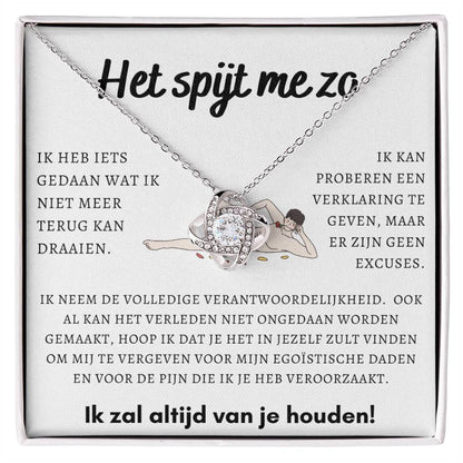 Het spijt me zo - Liefdesknoop Halsketting