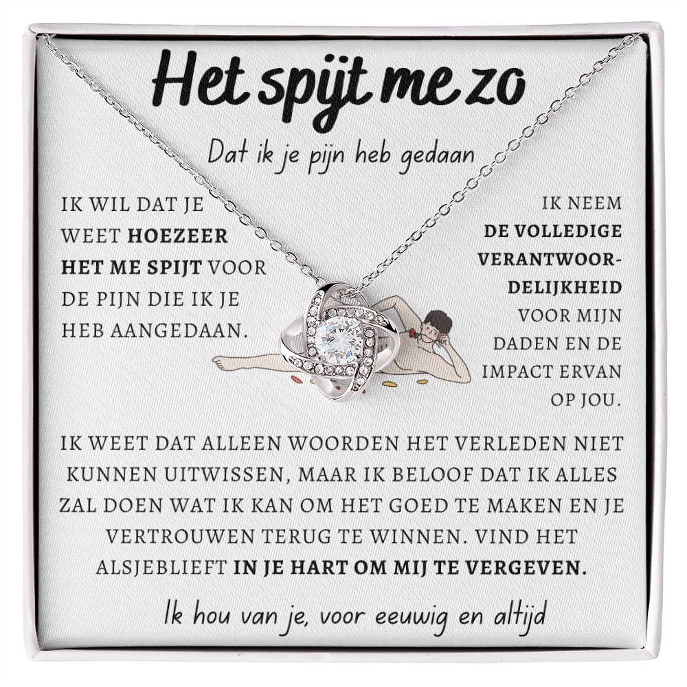 Het spijt me zo, Ik hou van je - Liefdesknoop Halsketting