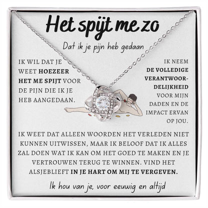 Het spijt me zo, Ik hou van je - Liefdesknoop Halsketting
