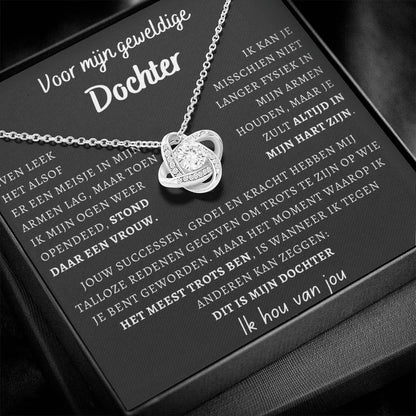 Voor mijn geweldige Dochter- Dit is mijn dochter - Liefdesknoop Halsketting