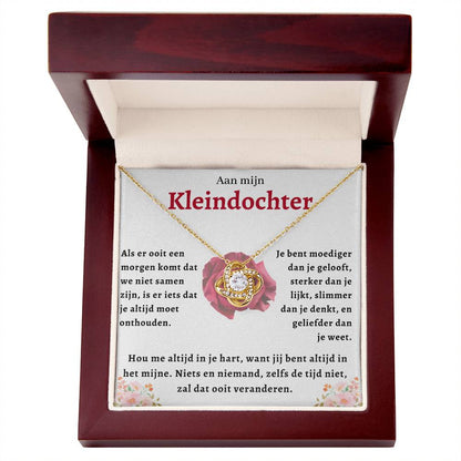 Aan mijn Kleindochter - Liefdesknoop Halsketting - Je bent moediger dan je gelooft
