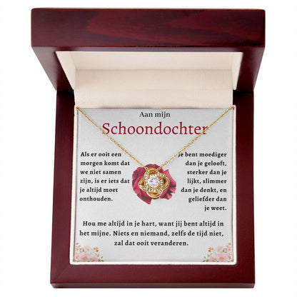 Aan Mijn Schoondochter - Je bent moediger dan je gelooft - Liefdesknoop Halsketting