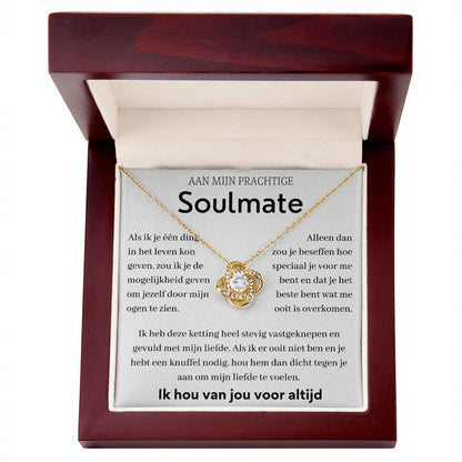 Aan mijn prachtige soulmate - Liefdesknoop Halsketting -