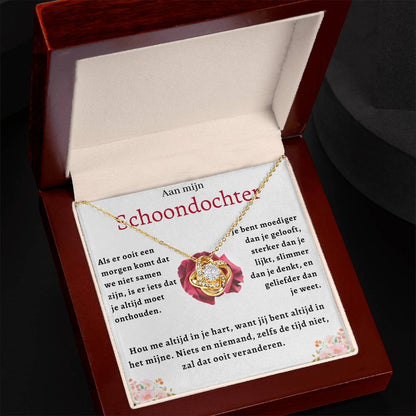 Aan Mijn Schoondochter - Je bent moediger dan je gelooft - Liefdesknoop Halsketting