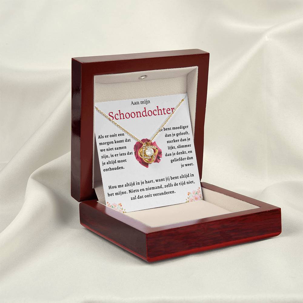 Aan Mijn Schoondochter - Je bent moediger dan je gelooft - Liefdesknoop Halsketting
