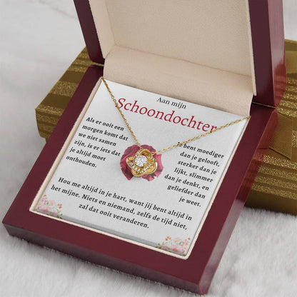 Aan Mijn Schoondochter - Je bent moediger dan je gelooft - Liefdesknoop Halsketting