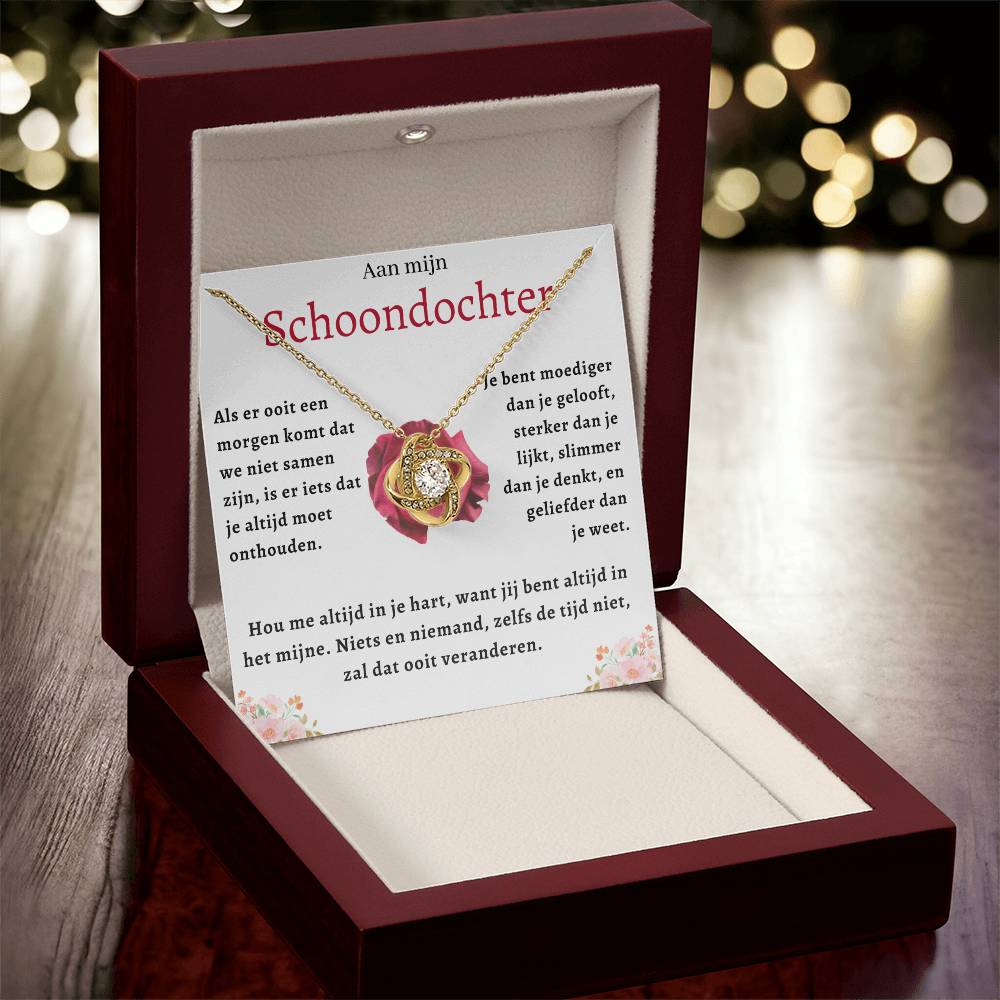 Aan Mijn Schoondochter - Je bent moediger dan je gelooft - Liefdesknoop Halsketting