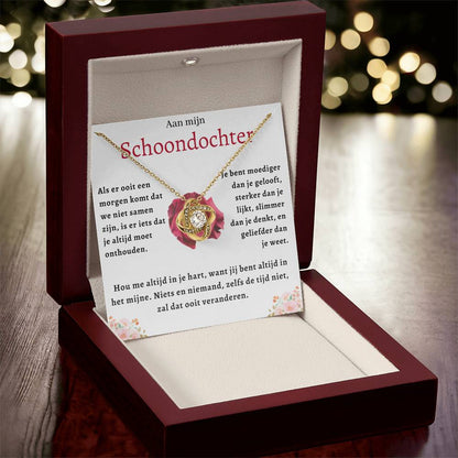 Aan Mijn Schoondochter - Je bent moediger dan je gelooft - Liefdesknoop Halsketting
