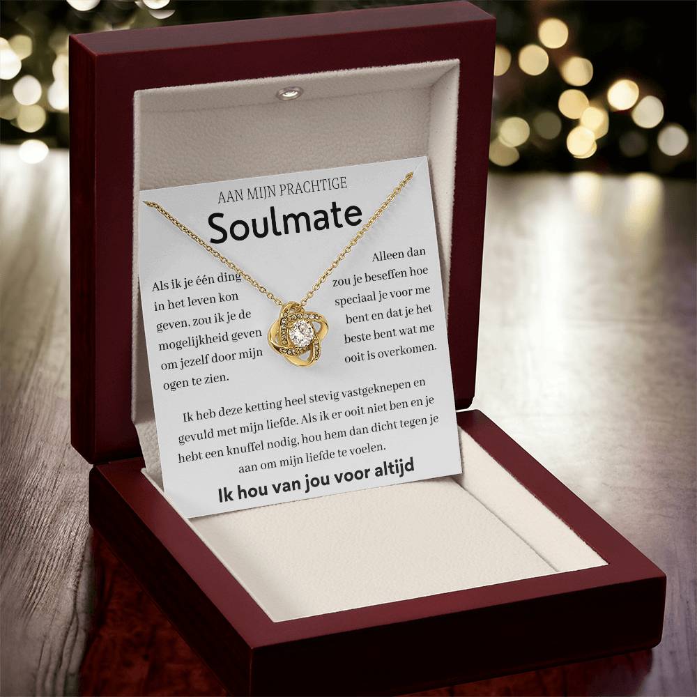 Aan mijn prachtige soulmate - Liefdesknoop Halsketting -
