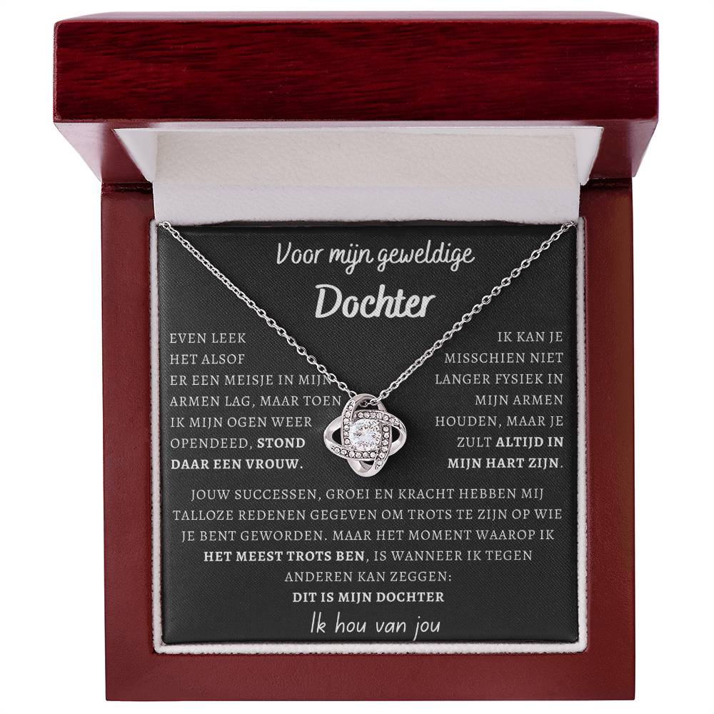 Voor mijn geweldige Dochter- Dit is mijn dochter - Liefdesknoop Halsketting