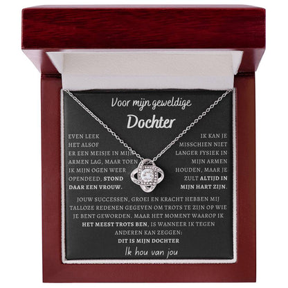 Voor mijn geweldige Dochter- Dit is mijn dochter - Liefdesknoop Halsketting