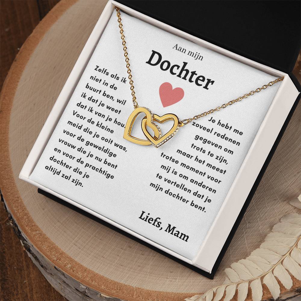 Dochter - Harten ketting - Liefs, Mam