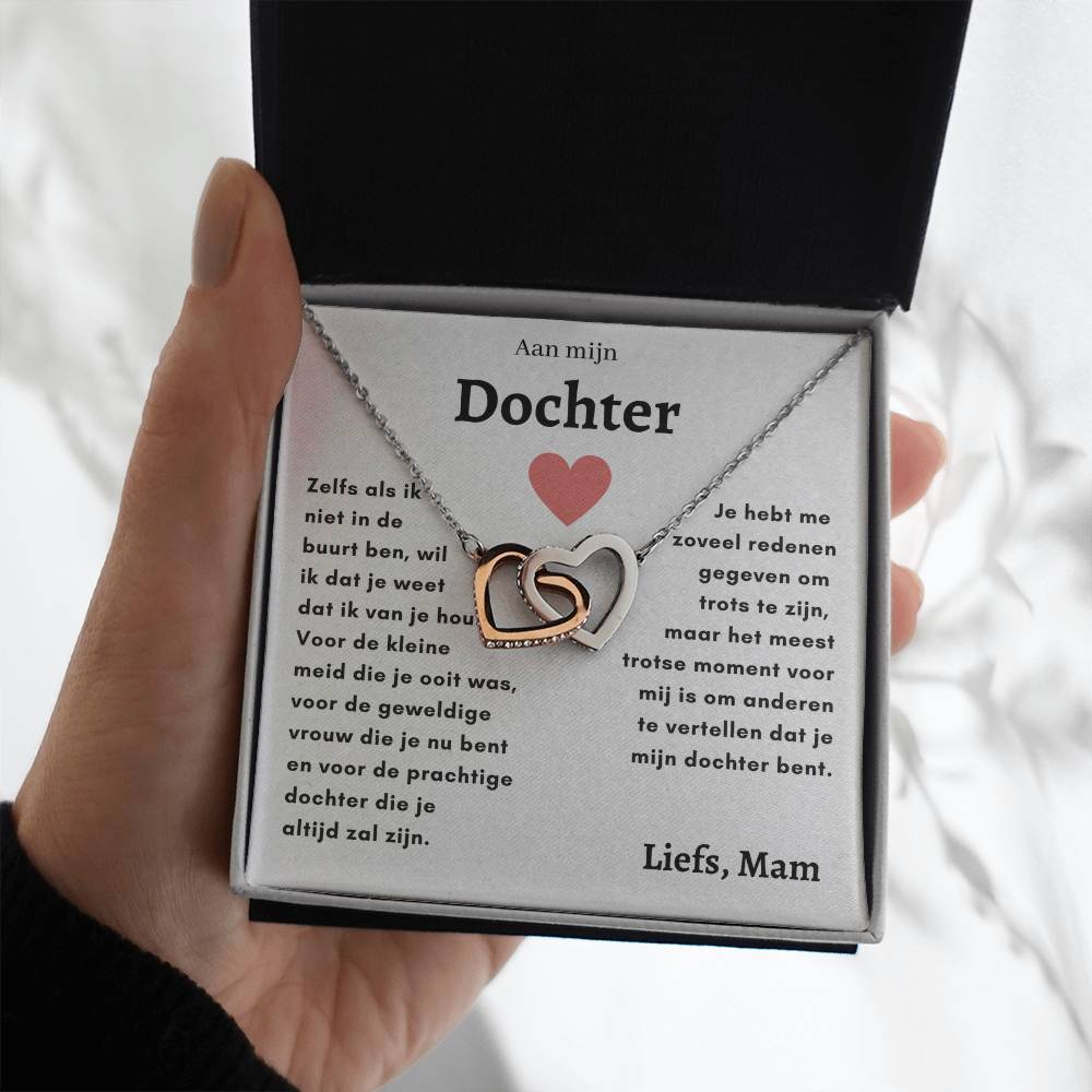 Dochter - Harten ketting - Liefs, Mam