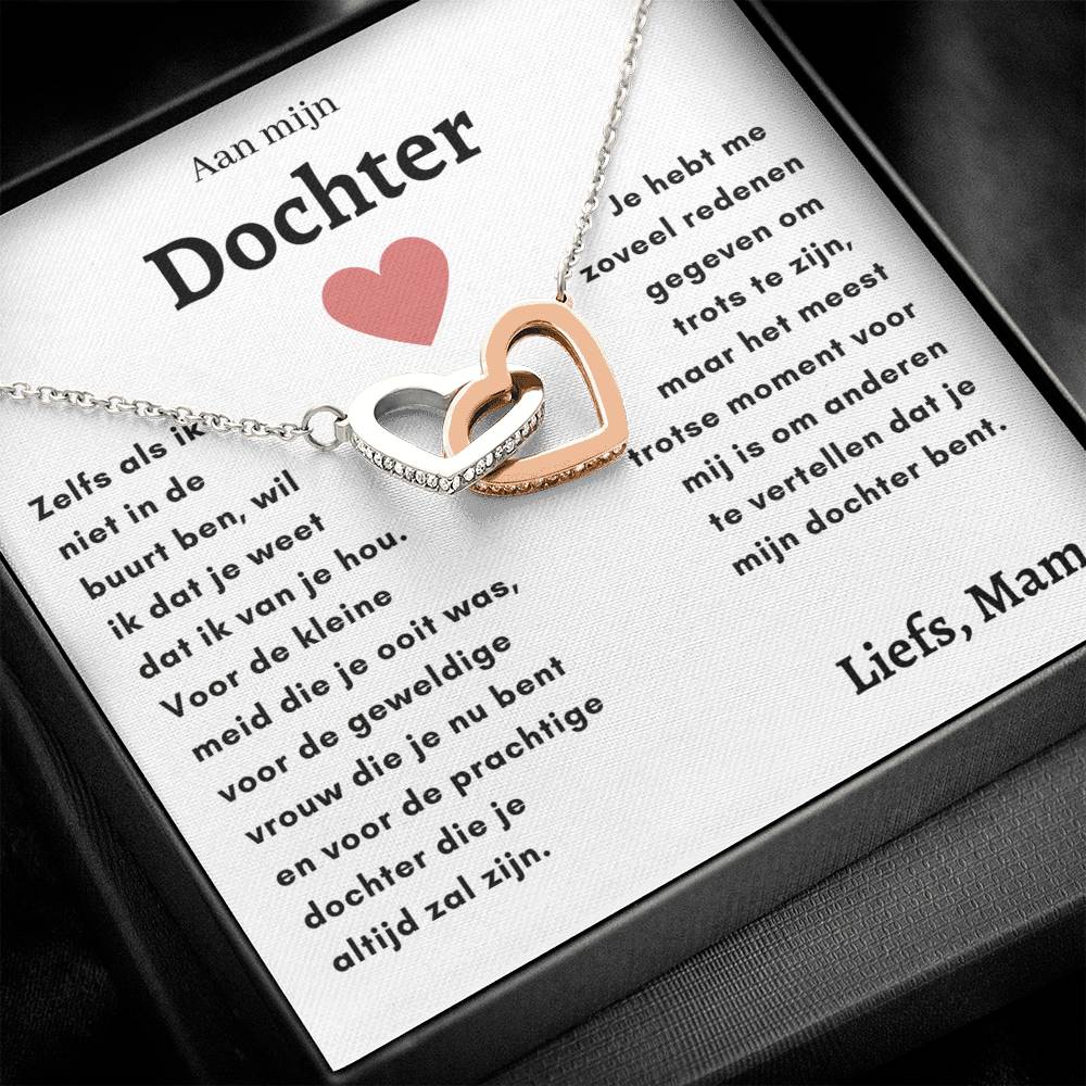 Dochter - Harten ketting - Liefs, Mam