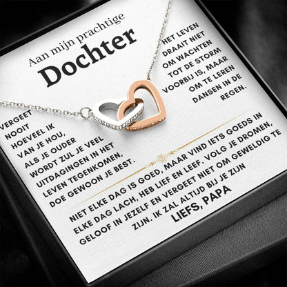 Aan Mijn Prachtige Dochter - Harten ketting - Liefs Papa
