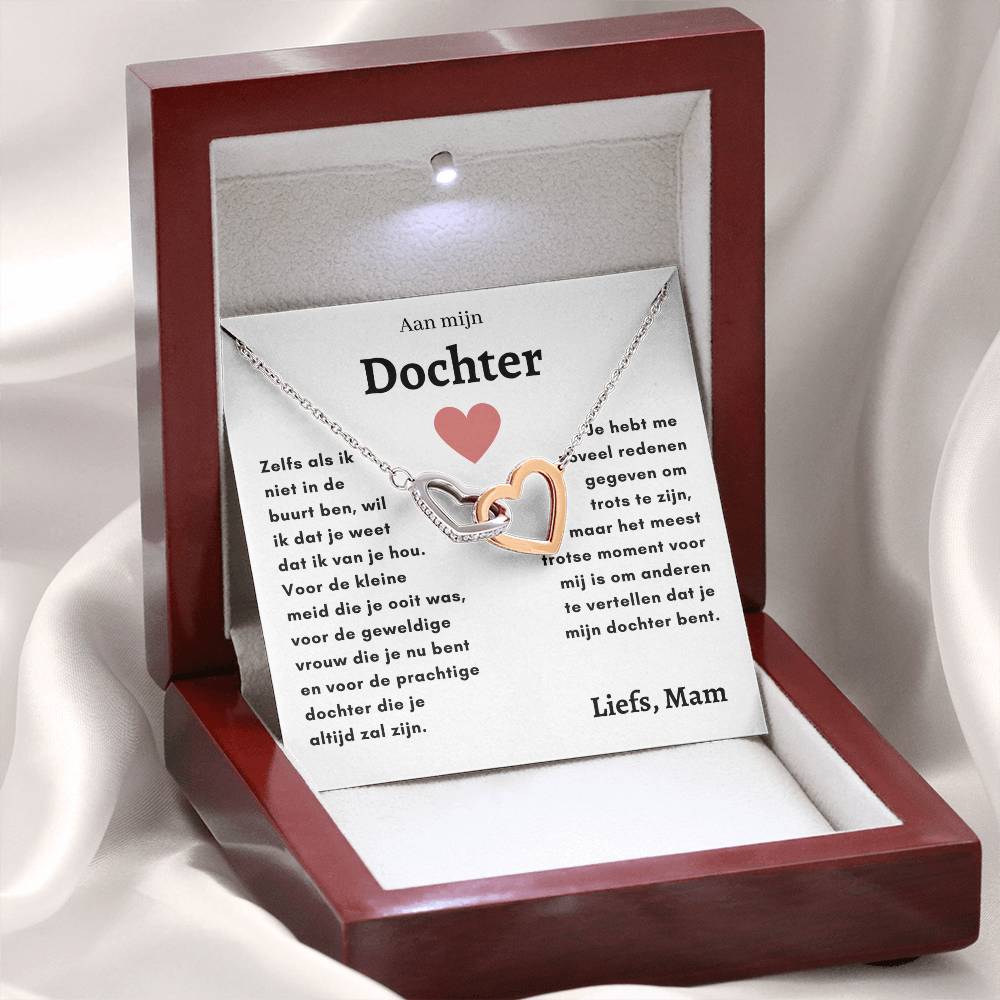 Dochter - Harten ketting - Liefs, Mam