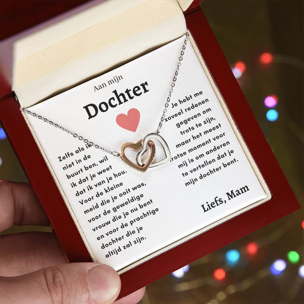 Dochter - Harten ketting - Liefs, Mam