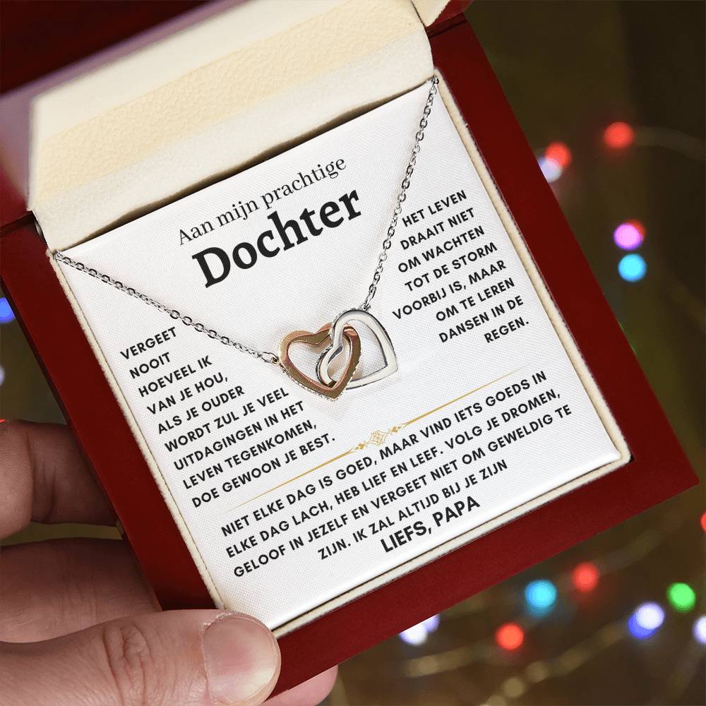 Aan Mijn Prachtige Dochter - Harten ketting - Liefs Papa