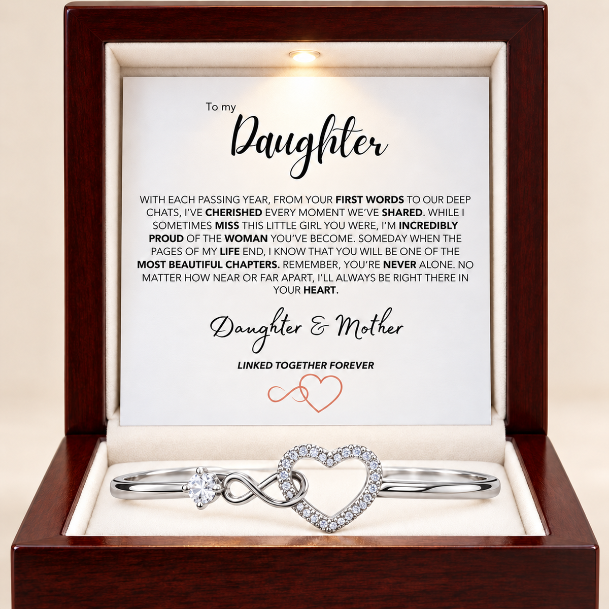 Infinity Bracelet With Engraving - To My Daughter