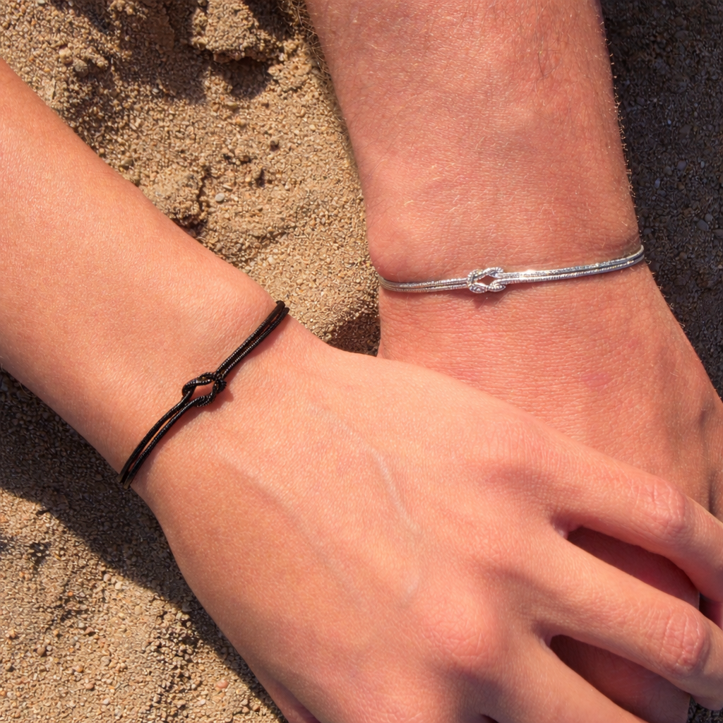 Set van 2 Liefdesknoop Armband - Aan mijn schat 1+1