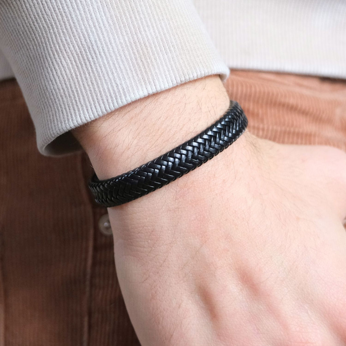 Zwarte Gevlochten Armband NEW - Aan Mijn Schat