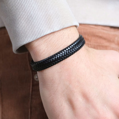 Zwarte Gevlochten Armband NEW - Aan Mijn Schat