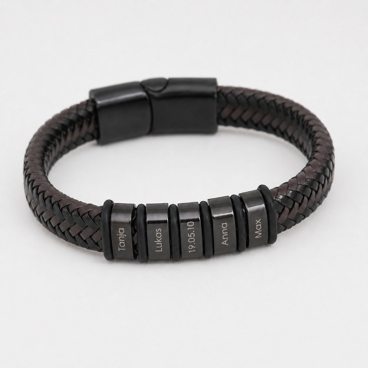 Braided love story bracelet styled on wrist