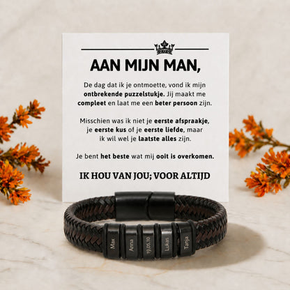 Liefdesverhaal Armband met Gravure – Aan Mijn Man