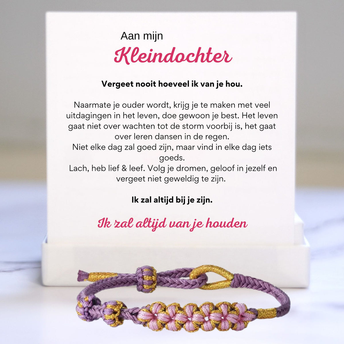 Bloesem knoop armband -  Aan mijn kleindochter