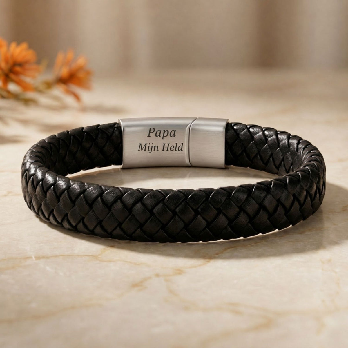 Personalised leather bracelet gift for Dad