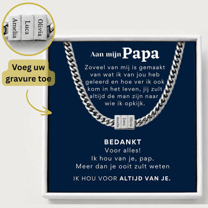 Father's Day gift, engraved love story necklace for Dad