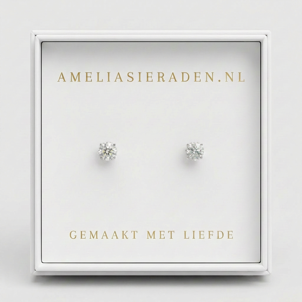 Gouden oorstekers dames cadeau sieraad - Amelia Sieraden