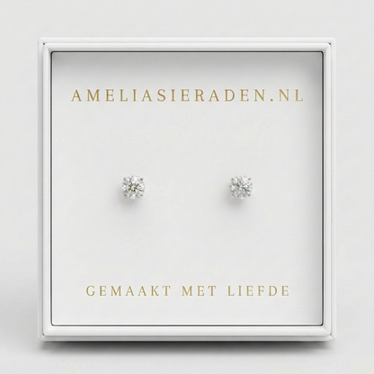 Gouden oorstekers dames cadeau sieraad - Amelia Sieraden
