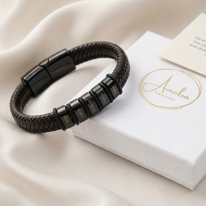 Personalised Father's Day gift, engraved love story bracelet