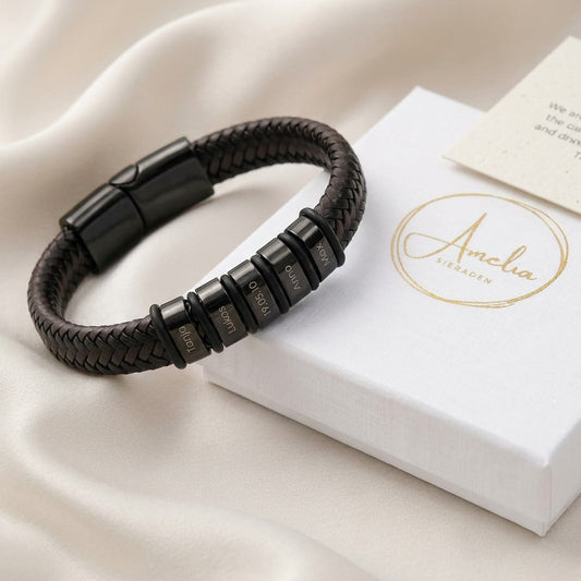 Personalised Father's Day gift, engraved love story bracelet