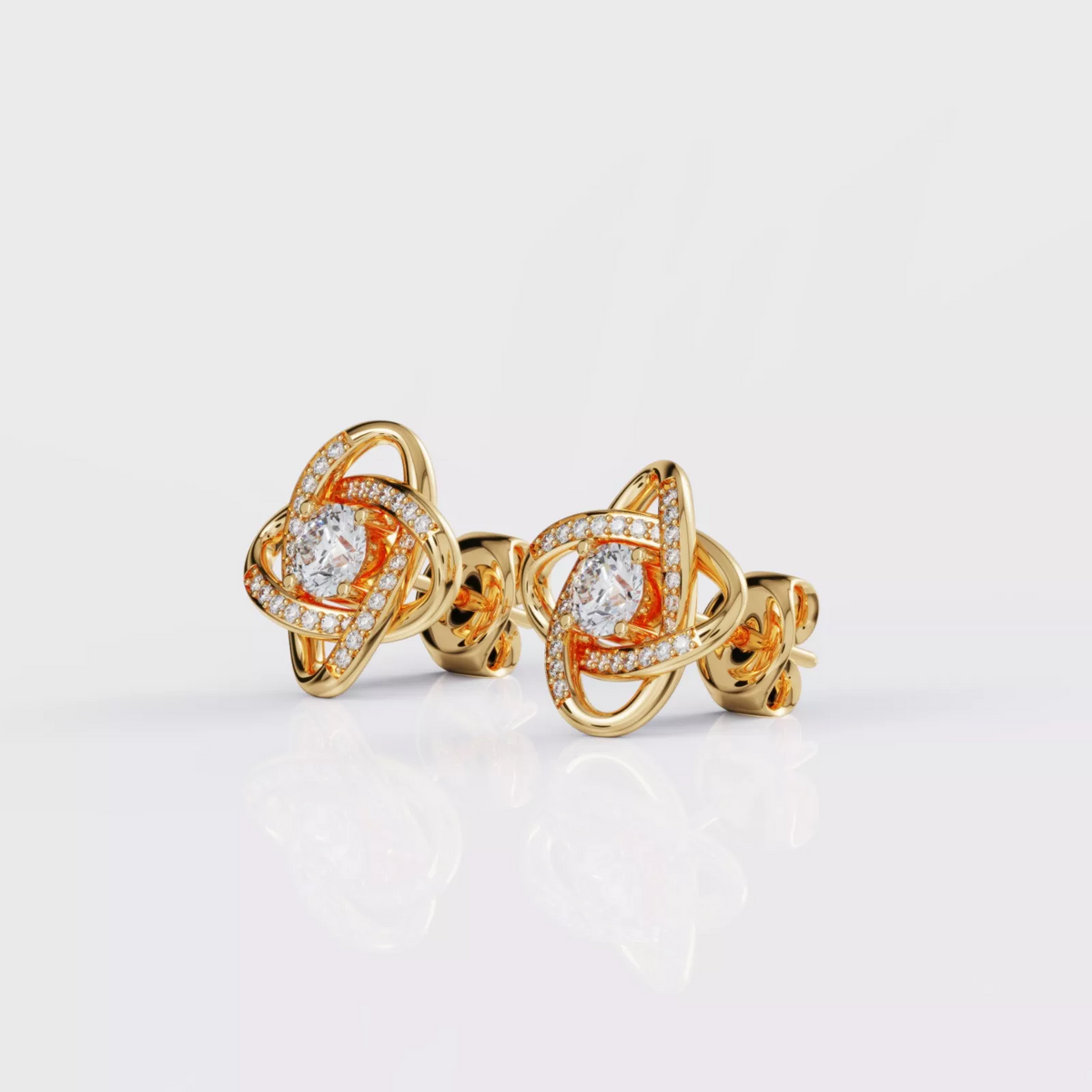 Gouden liefdesknoop oorbellen dames cadeau - Amelia Sieraden