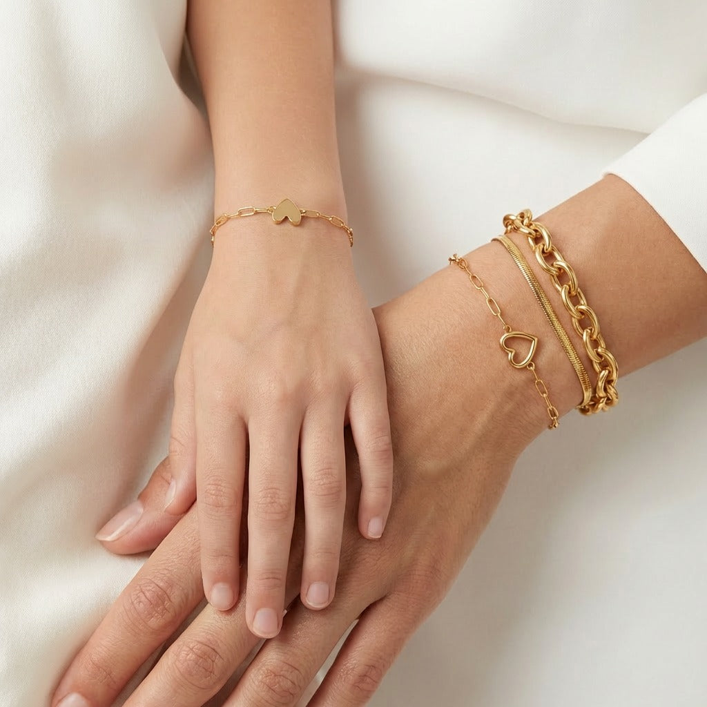 Moeder & Dochter Armband Set Hartje
