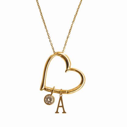 Hartketting met initialen - Gepersonaliseerde