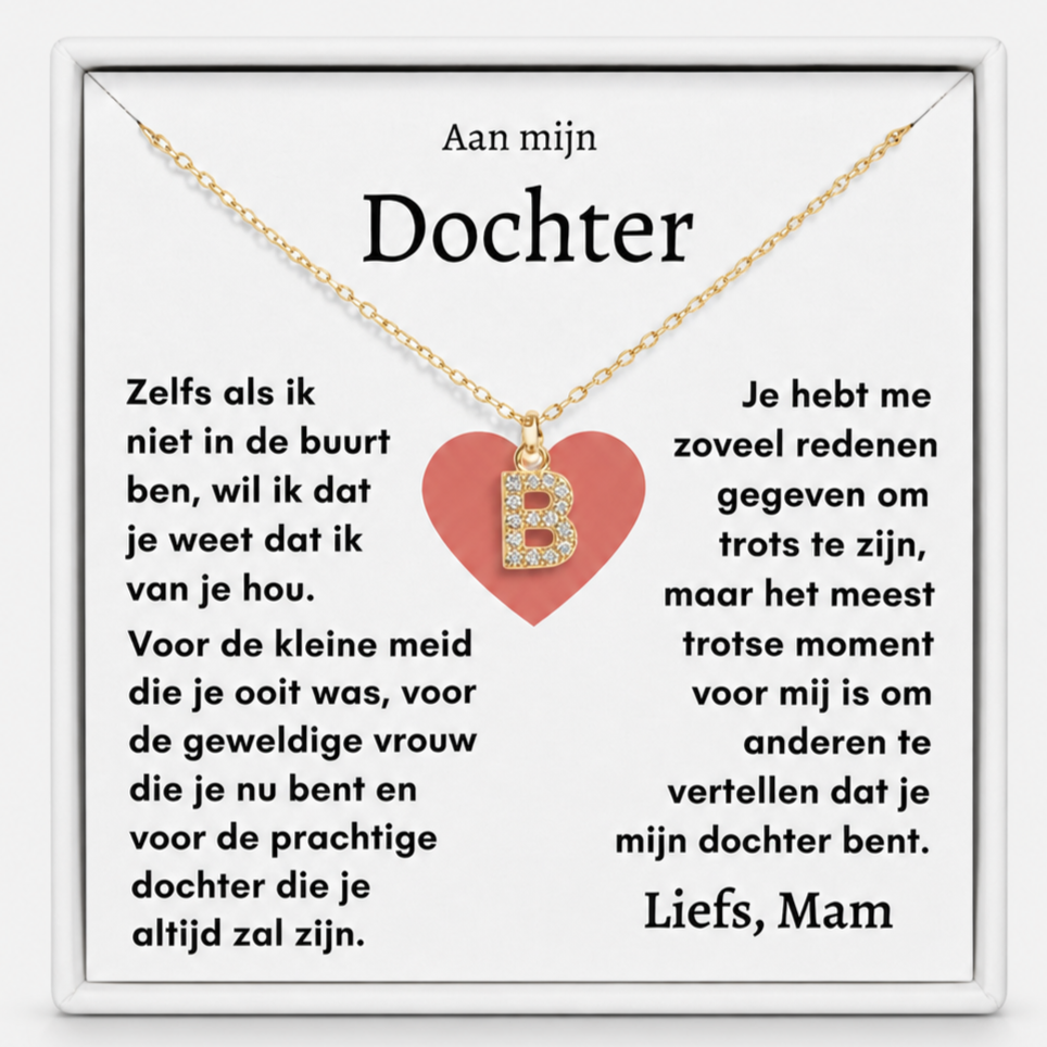 Aan mijn Dochter - Initiaal Halsketting Goud