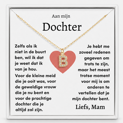 Aan mijn Dochter - Initiaal Halsketting Goud