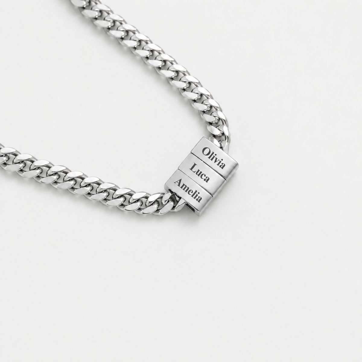 Engraved necklace for Dad with personalised beads