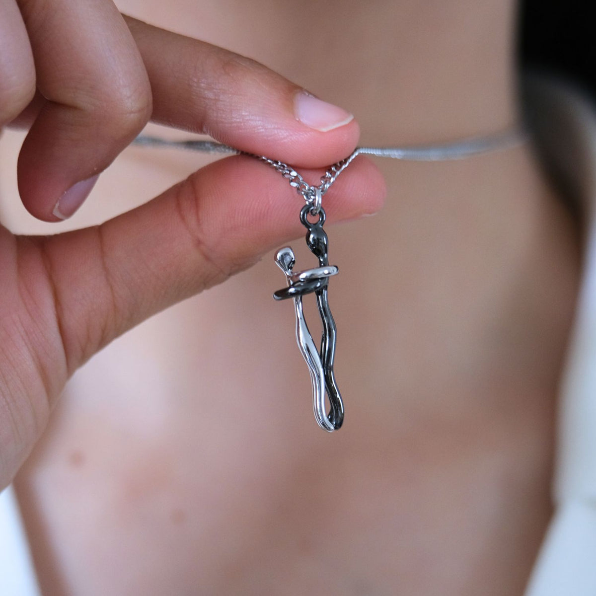 Knuffel Ketting Zwart&Zilver