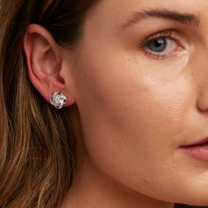 Liefdesknoop oorbellen goud en zilver cadeau voor haar - Amelia Sieraden