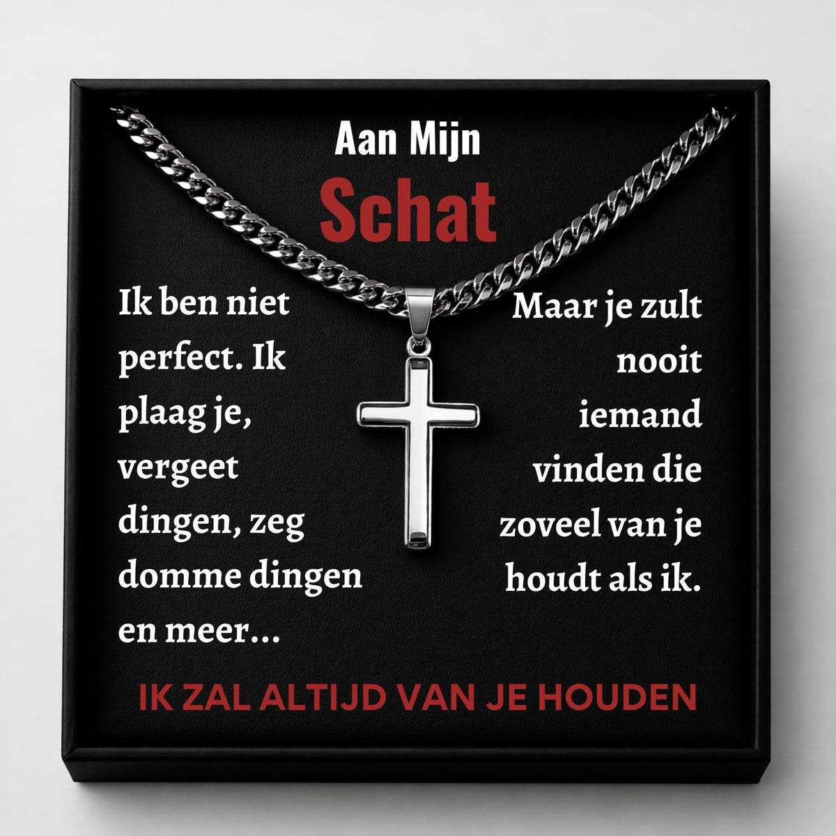 Personalised cross necklace gift for your partner