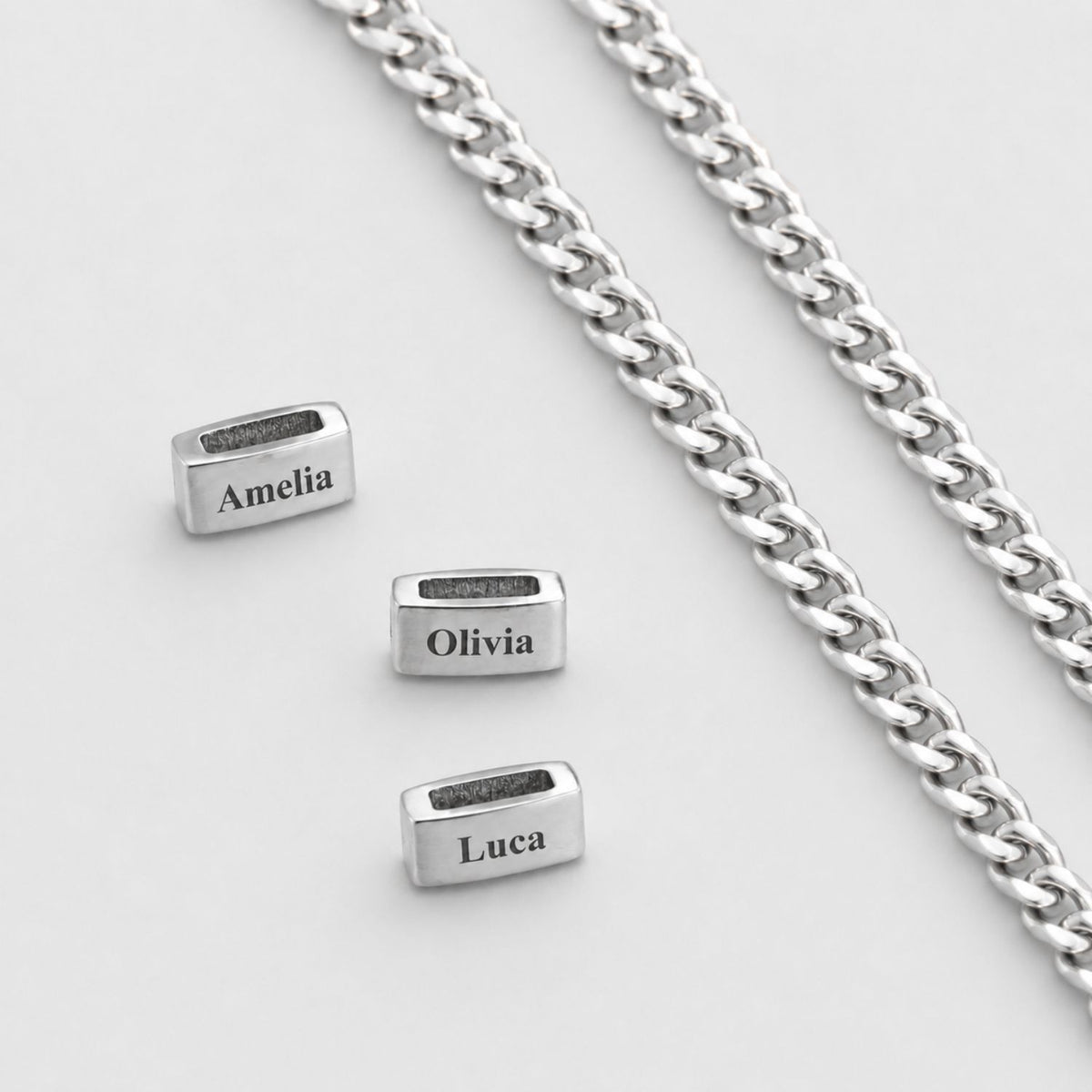 Love story necklace beads close-up detail